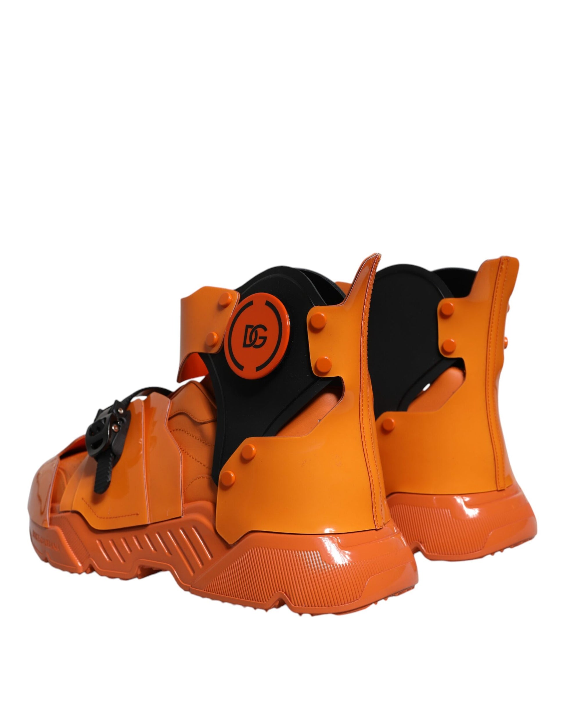 Dolce & Gabbana Orange Multi Panel Chunky High Top Sneakers Shoes by Dolce & Gabbana