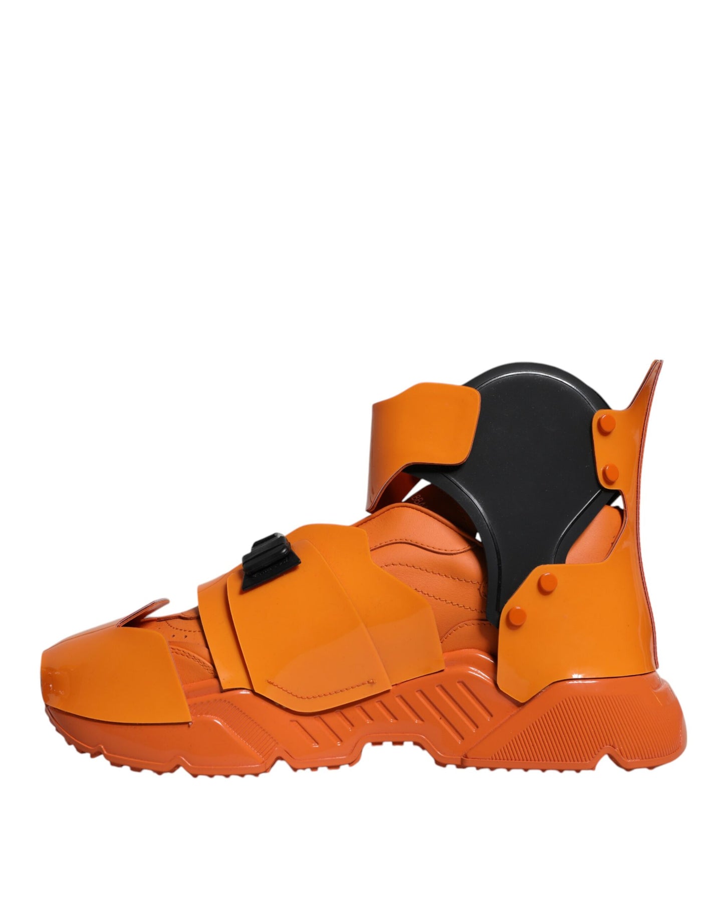 Dolce & Gabbana Orange Multi Panel Chunky High Top Sneakers Shoes by Dolce & Gabbana