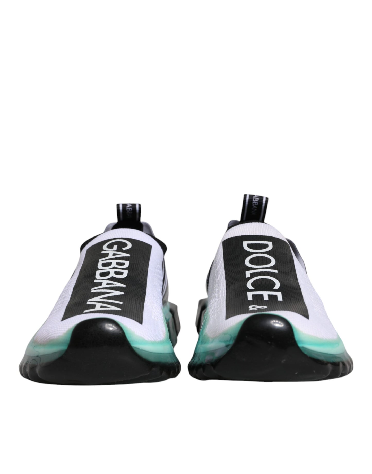 Dolce & Gabbana White Blue Sorrento Slip On Sneakers Shoes by Dolce & Gabbana