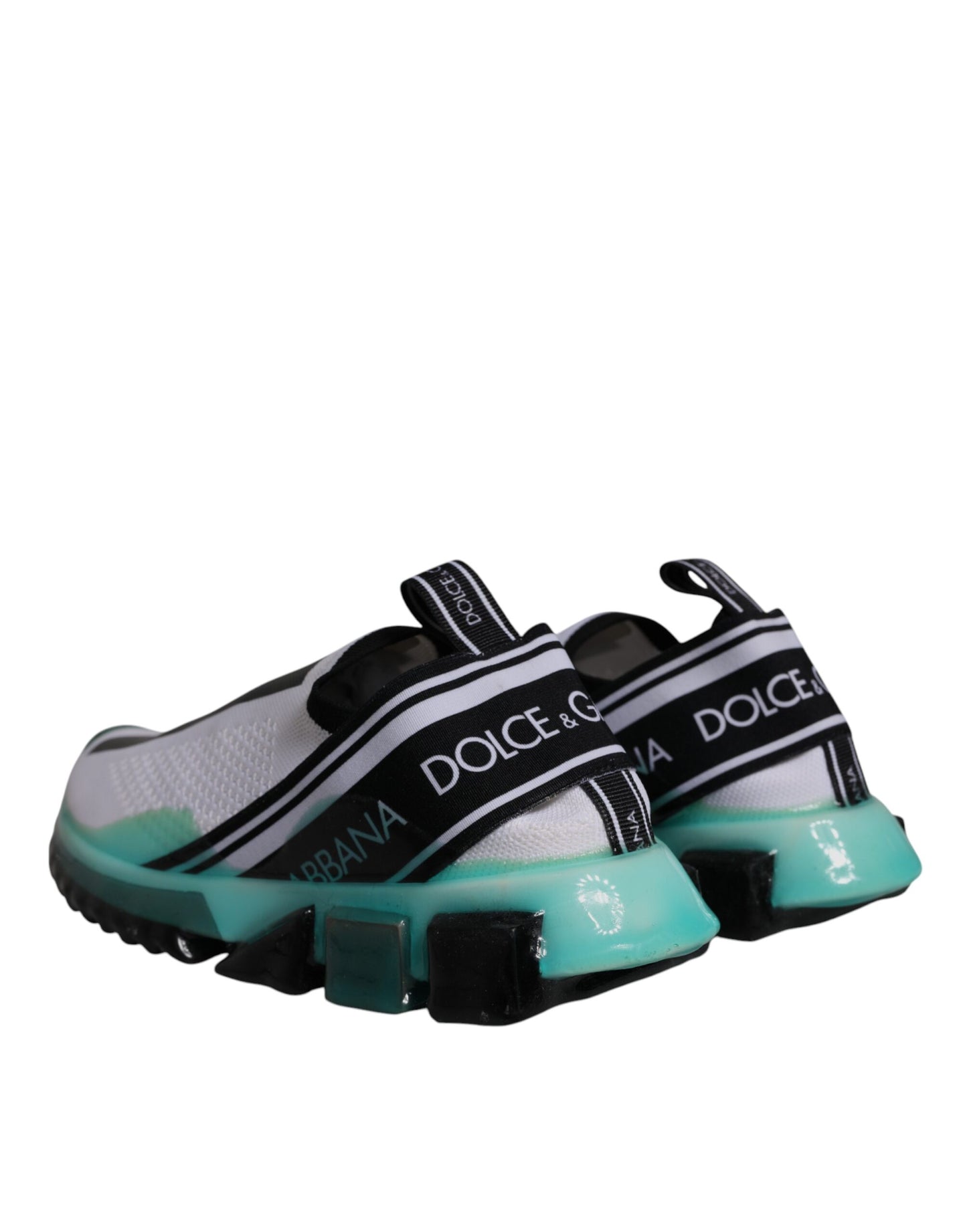 Dolce & Gabbana White Blue Sorrento Slip On Sneakers Shoes by Dolce & Gabbana