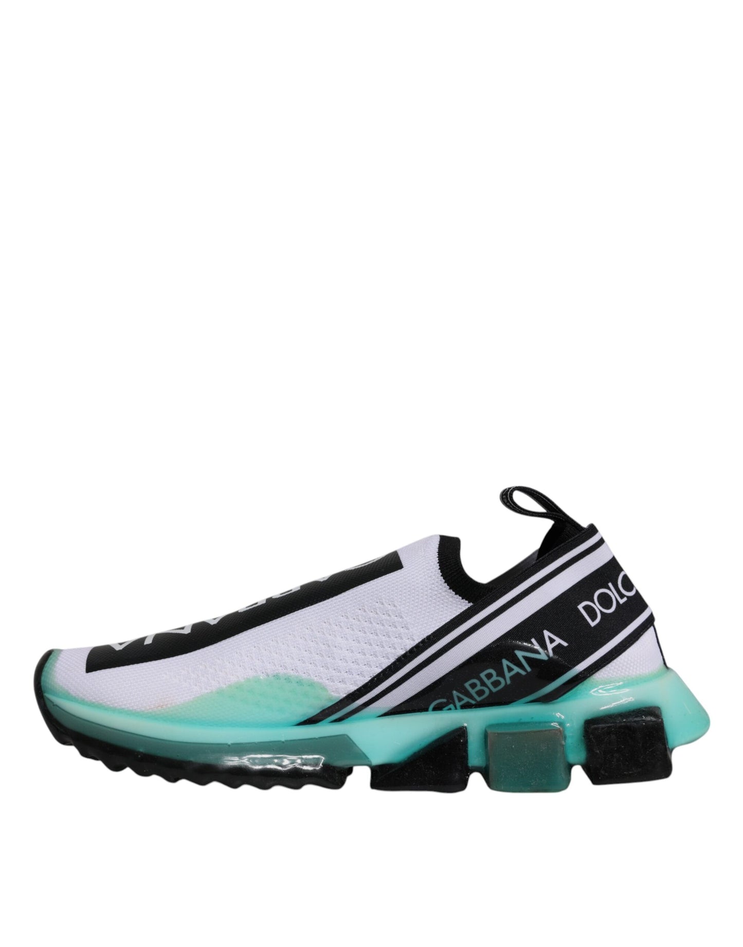Dolce & Gabbana White Blue Sorrento Slip On Sneakers Shoes by Dolce & Gabbana
