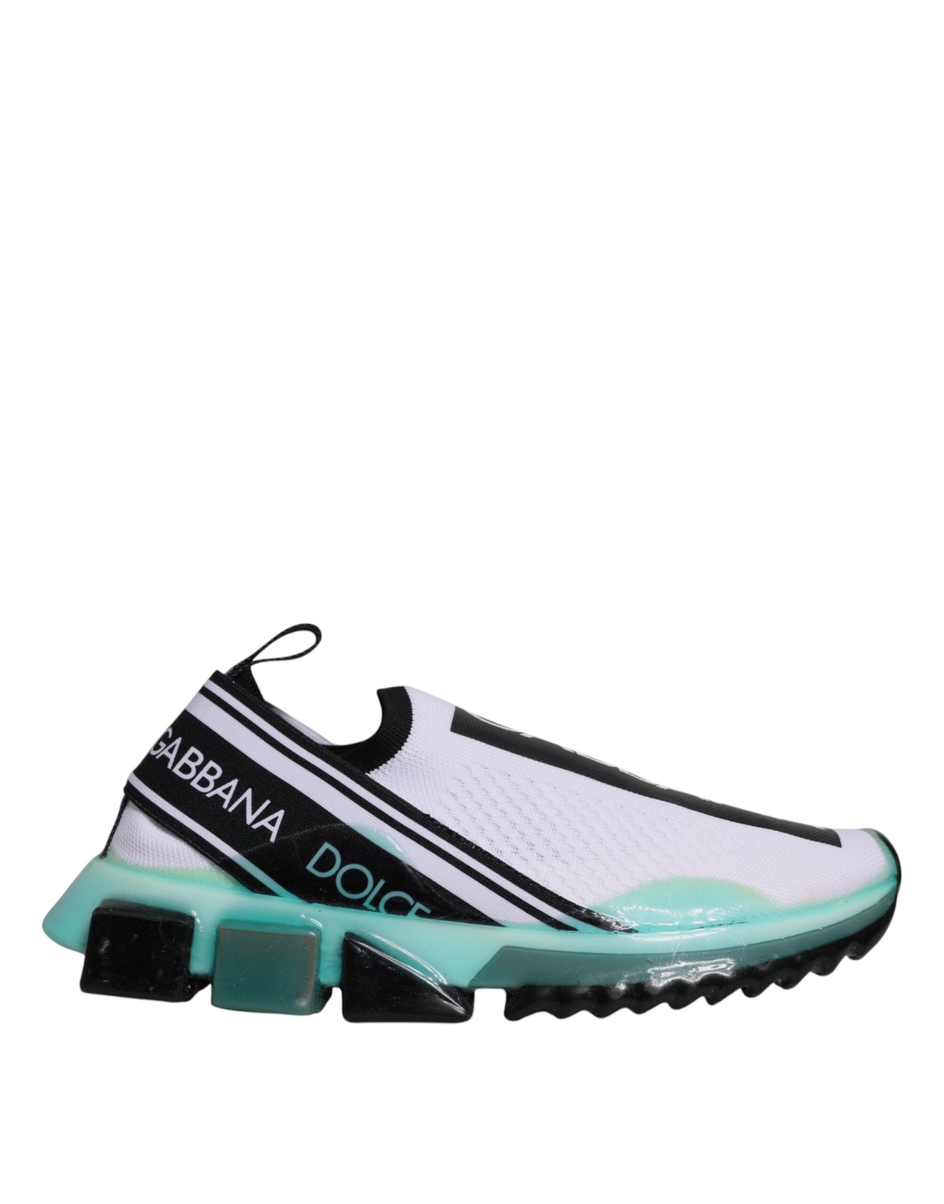 Dolce & Gabbana White Blue Sorrento Slip On Sneakers Shoes by Dolce & Gabbana