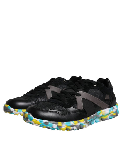 Dolce & Gabbana Black Polyester Low Top Men Sneakers Shoes by Dolce & Gabbana