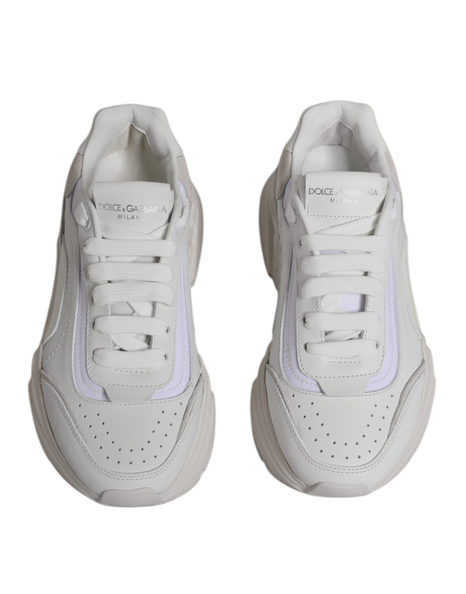 Dolce & Gabbana White Daymaster Low Top Sneakers Shoes by Dolce & Gabbana