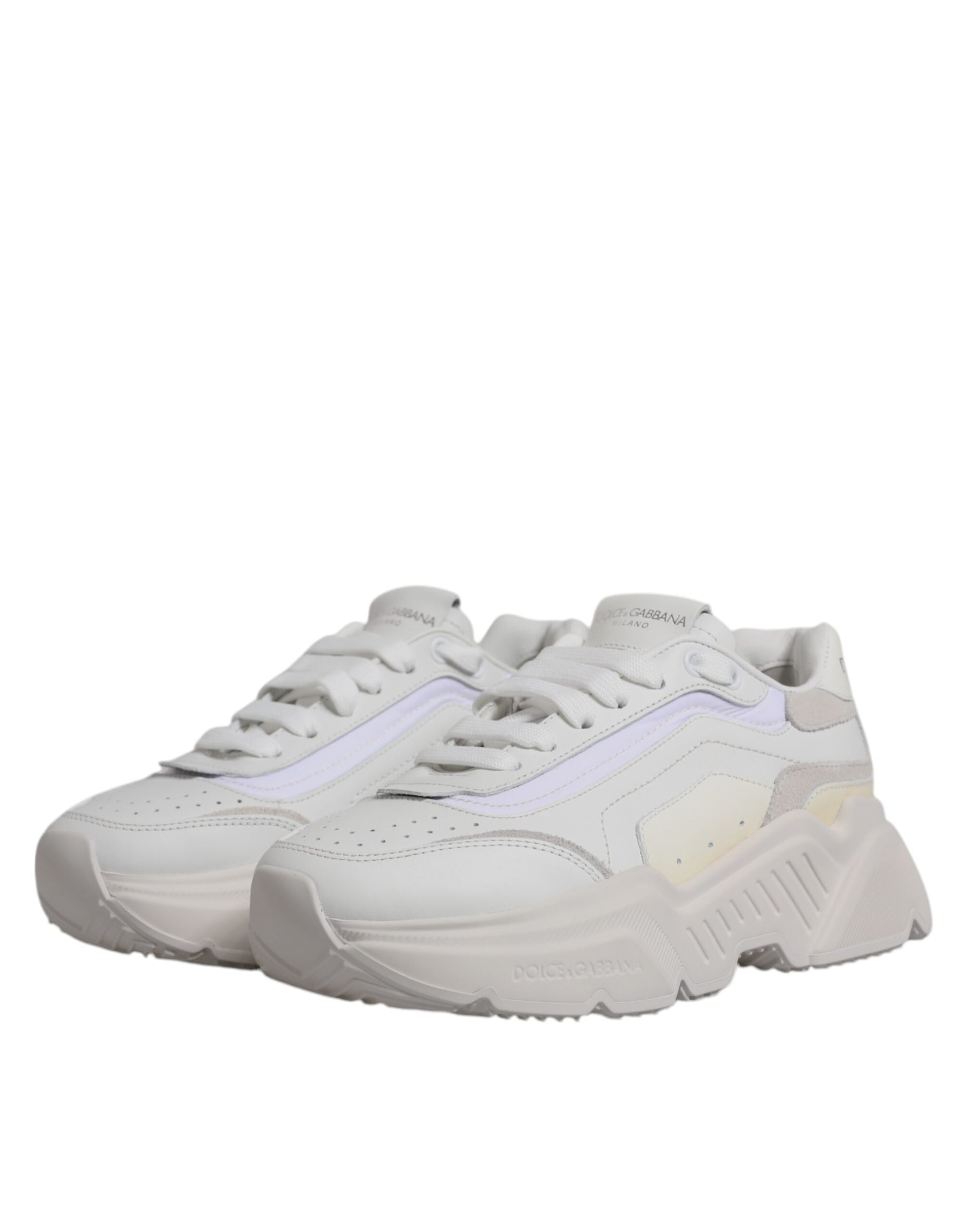 Dolce & Gabbana White Daymaster Low Top Sneakers Shoes by Dolce & Gabbana