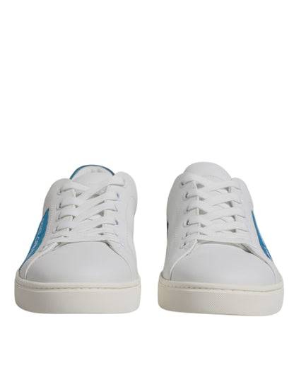 Dolce & Gabbana White London Calf Leather Sneakers Shoes by Dolce & Gabbana
