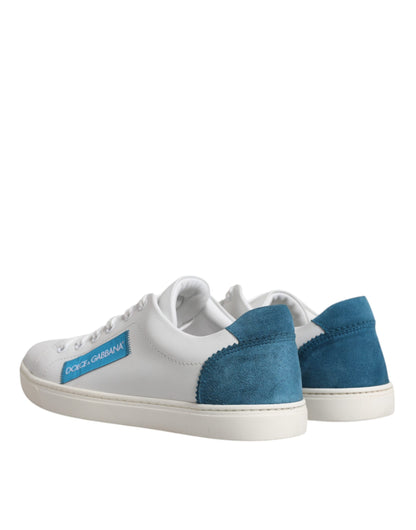 Dolce & Gabbana White London Calf Leather Sneakers Shoes by Dolce & Gabbana