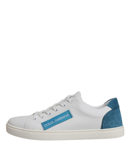 Dolce & Gabbana White London Calf Leather Sneakers Shoes by Dolce & Gabbana