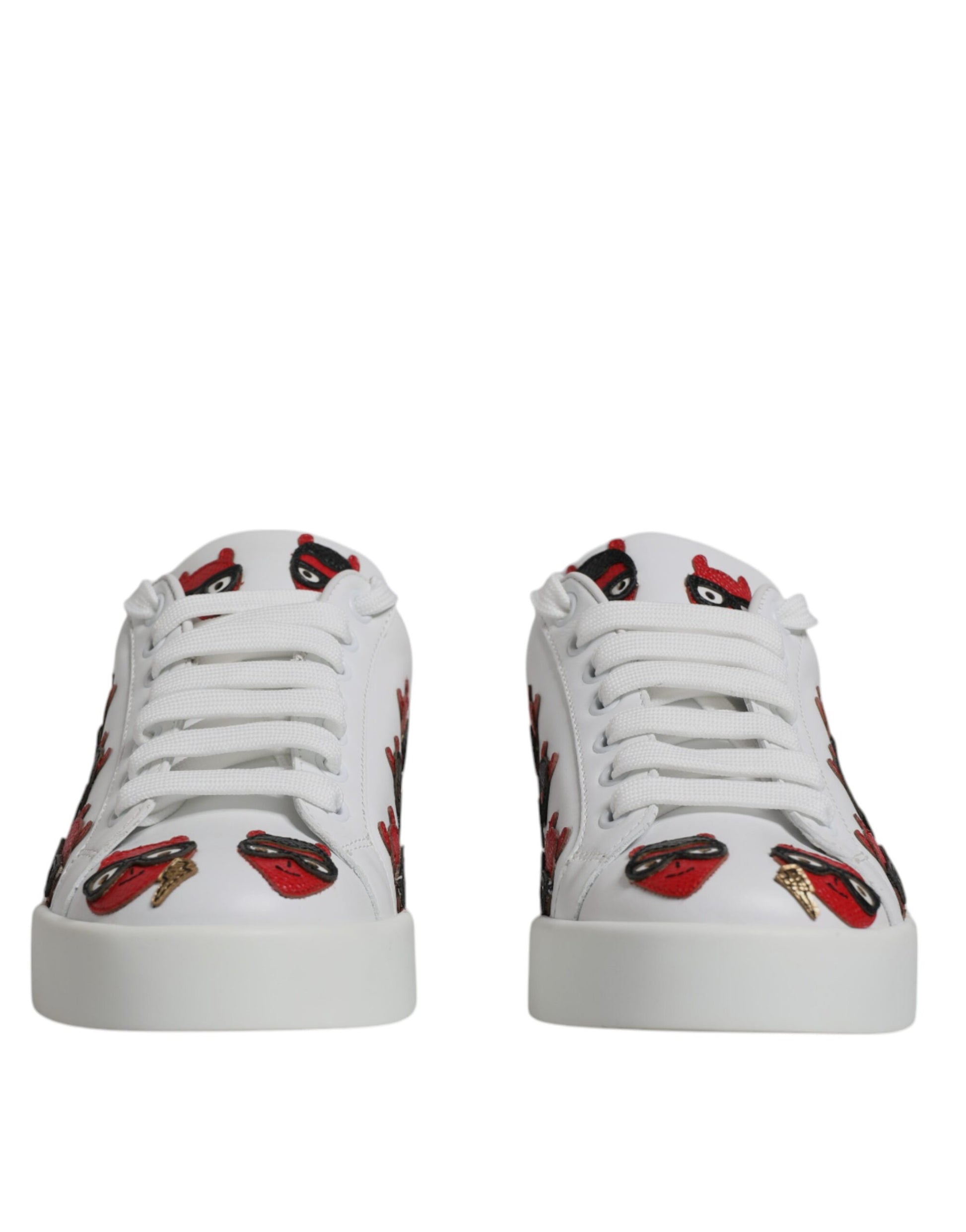 Dolce & Gabbana White Devil Face Portofino Sneakers Shoes by Dolce & Gabbana