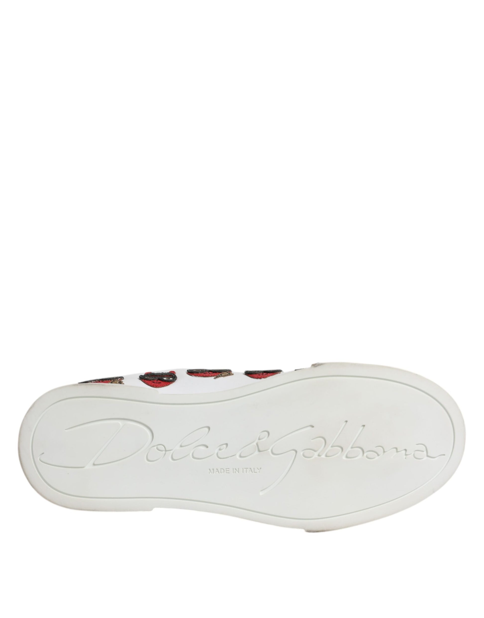 Dolce & Gabbana White Devil Face Portofino Sneakers Shoes by Dolce & Gabbana