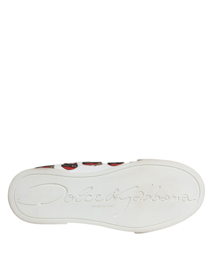 Dolce & Gabbana White Devil Face Portofino Sneakers Shoes by Dolce & Gabbana