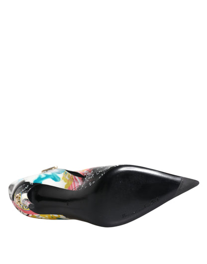 Dolce & Gabbana Multicolor Graffiti Keira Mid Calf Boots Shoes by Dolce & Gabbana