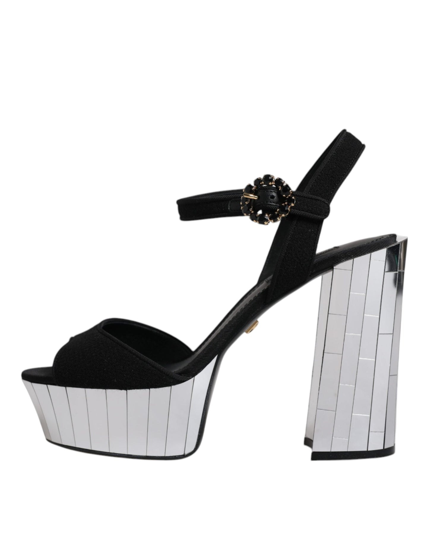 Dolce & Gabbana Black Mirror Heels Platform Sandals Shoes by Dolce & Gabbana