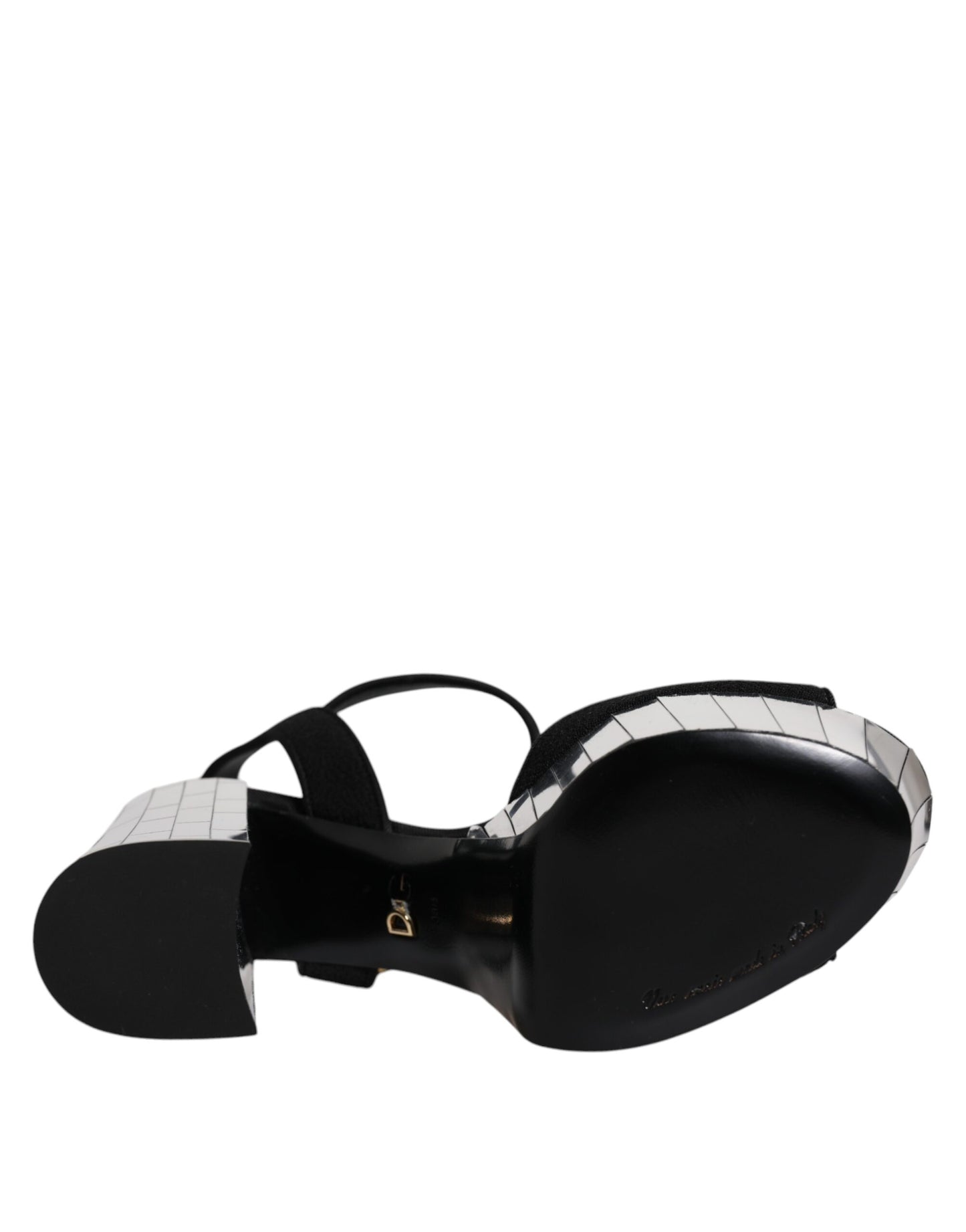 Dolce & Gabbana Black Mirror Heels Platform Sandals Shoes by Dolce & Gabbana