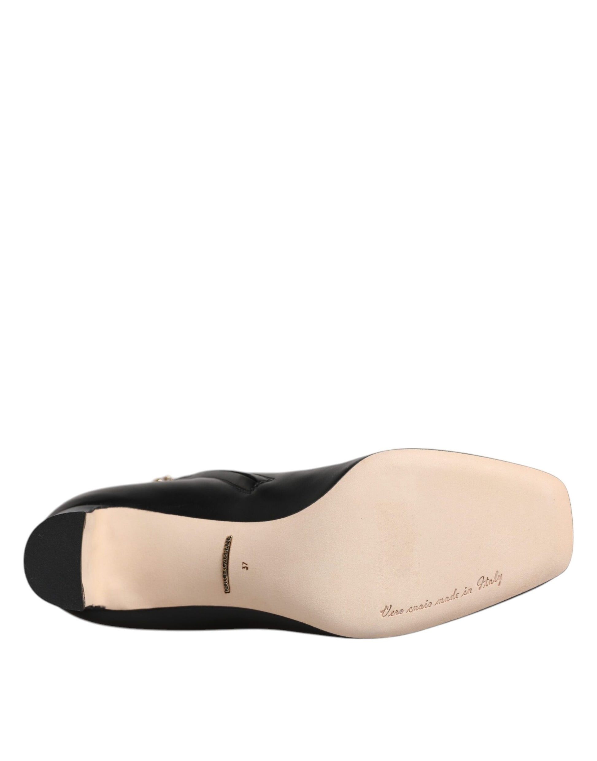 Dolce & Gabbana Black Jackie Leather Mid Calf Boots Shoes by Dolce & Gabbana