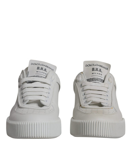 Dolce & Gabbana White Miami Leather Low Top Sneakers Shoes by Dolce & Gabbana