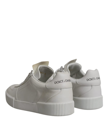 Dolce & Gabbana White Miami Leather Low Top Sneakers Shoes by Dolce & Gabbana