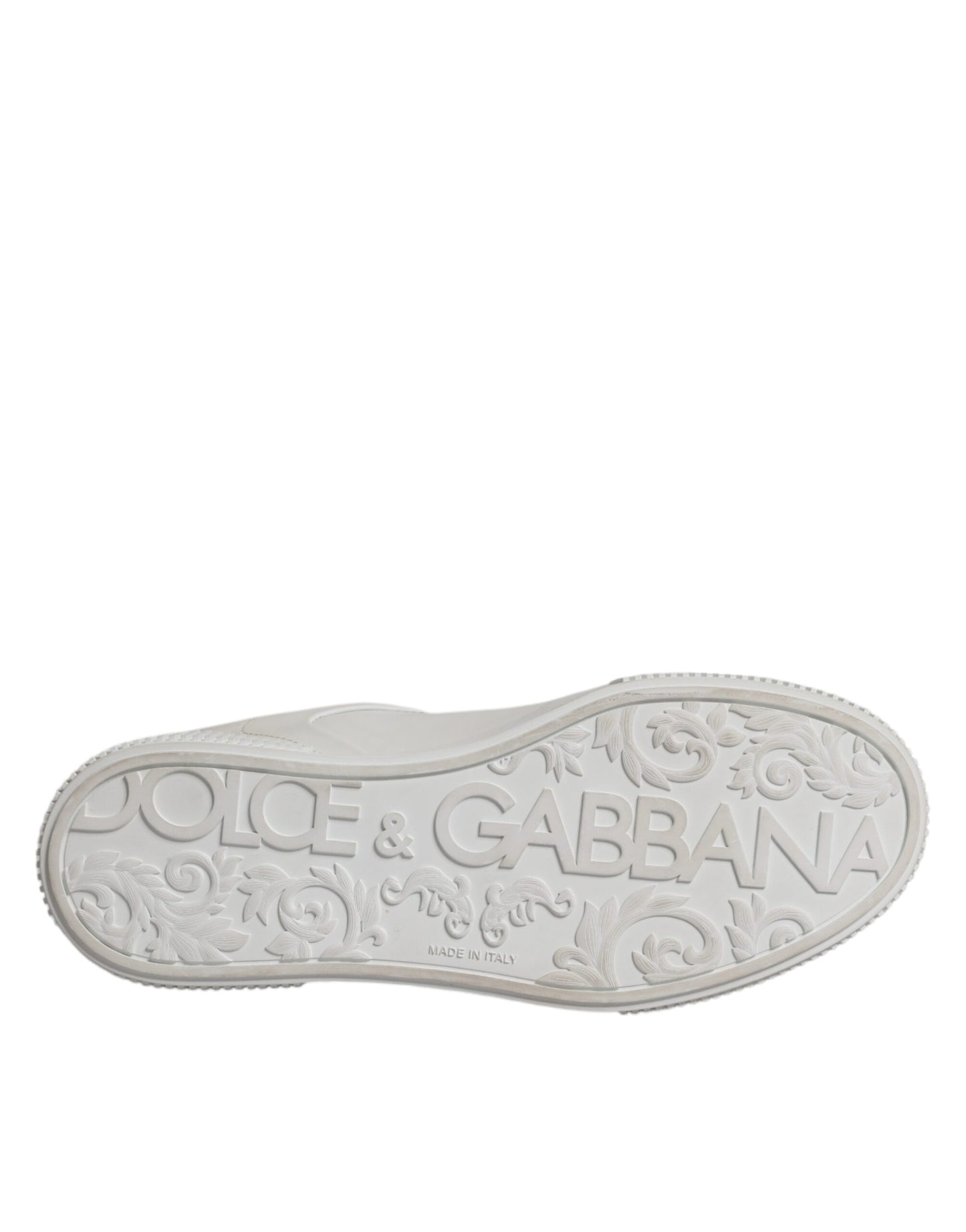Dolce & Gabbana White Miami Leather Low Top Sneakers Shoes by Dolce & Gabbana