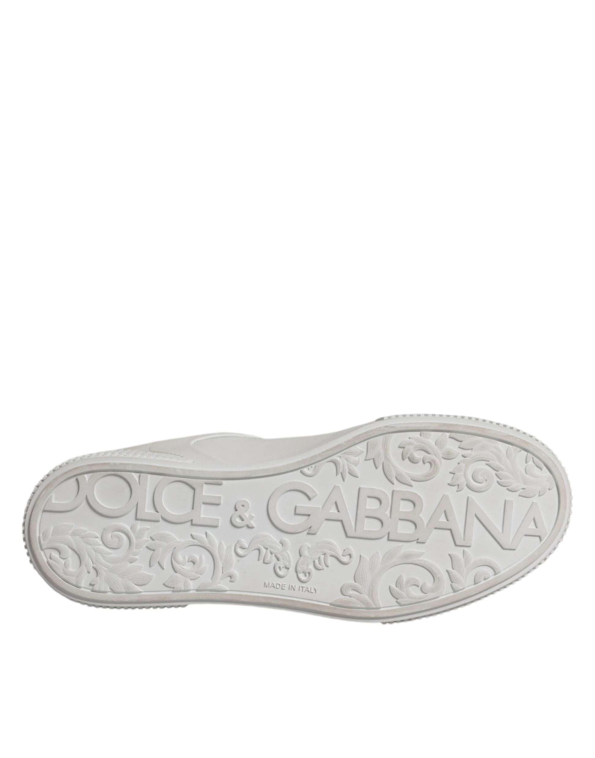 Dolce & Gabbana White Miami Leather Low Top Sneakers Shoes by Dolce & Gabbana