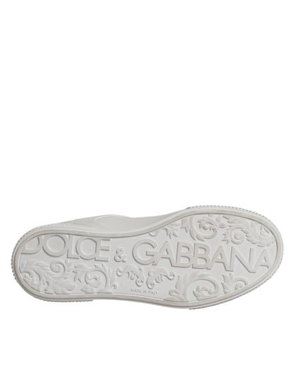 Dolce & Gabbana White Miami Leather Low Top Sneakers Shoes by Dolce & Gabbana