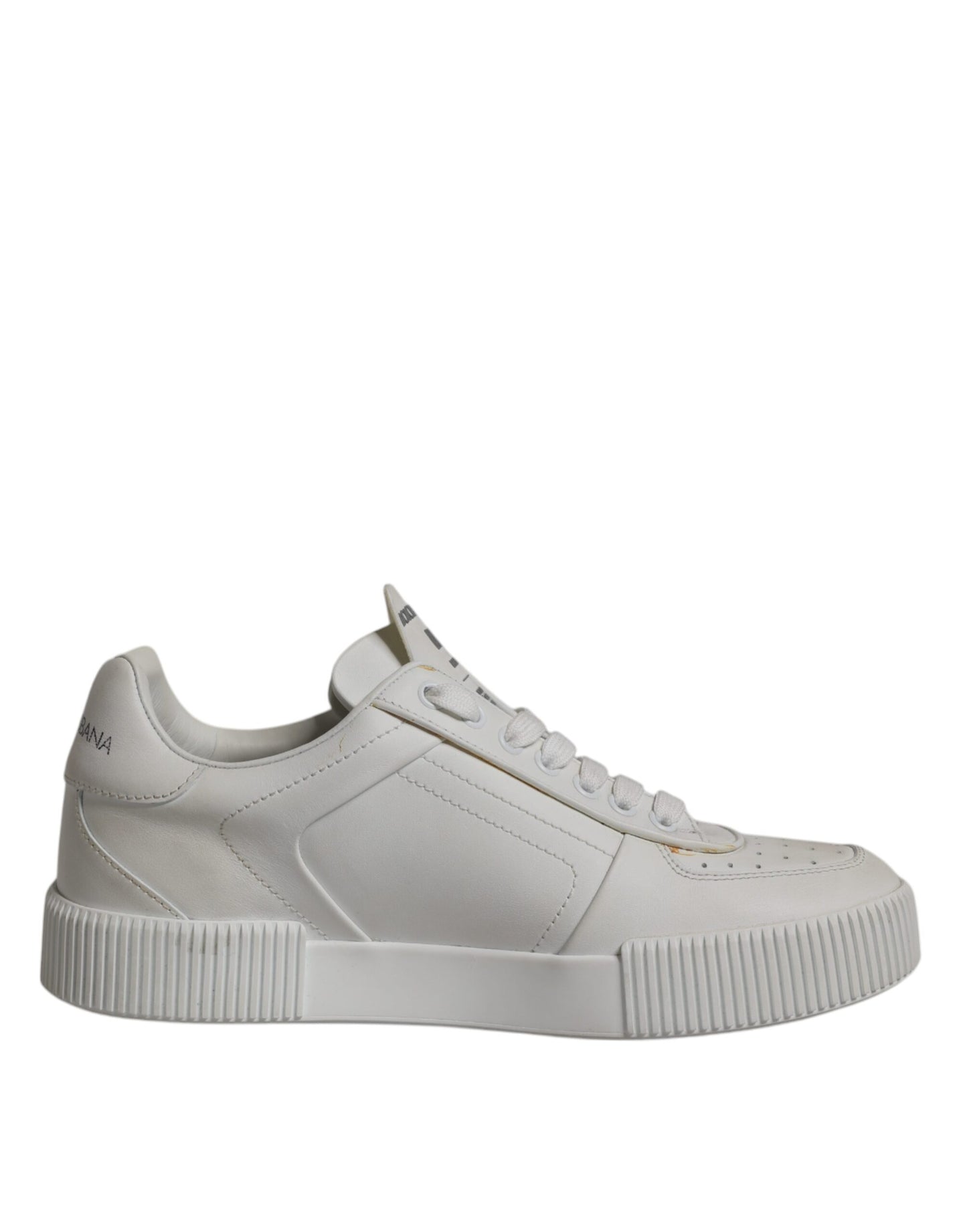 Dolce & Gabbana White Miami Leather Low Top Sneakers Shoes by Dolce & Gabbana