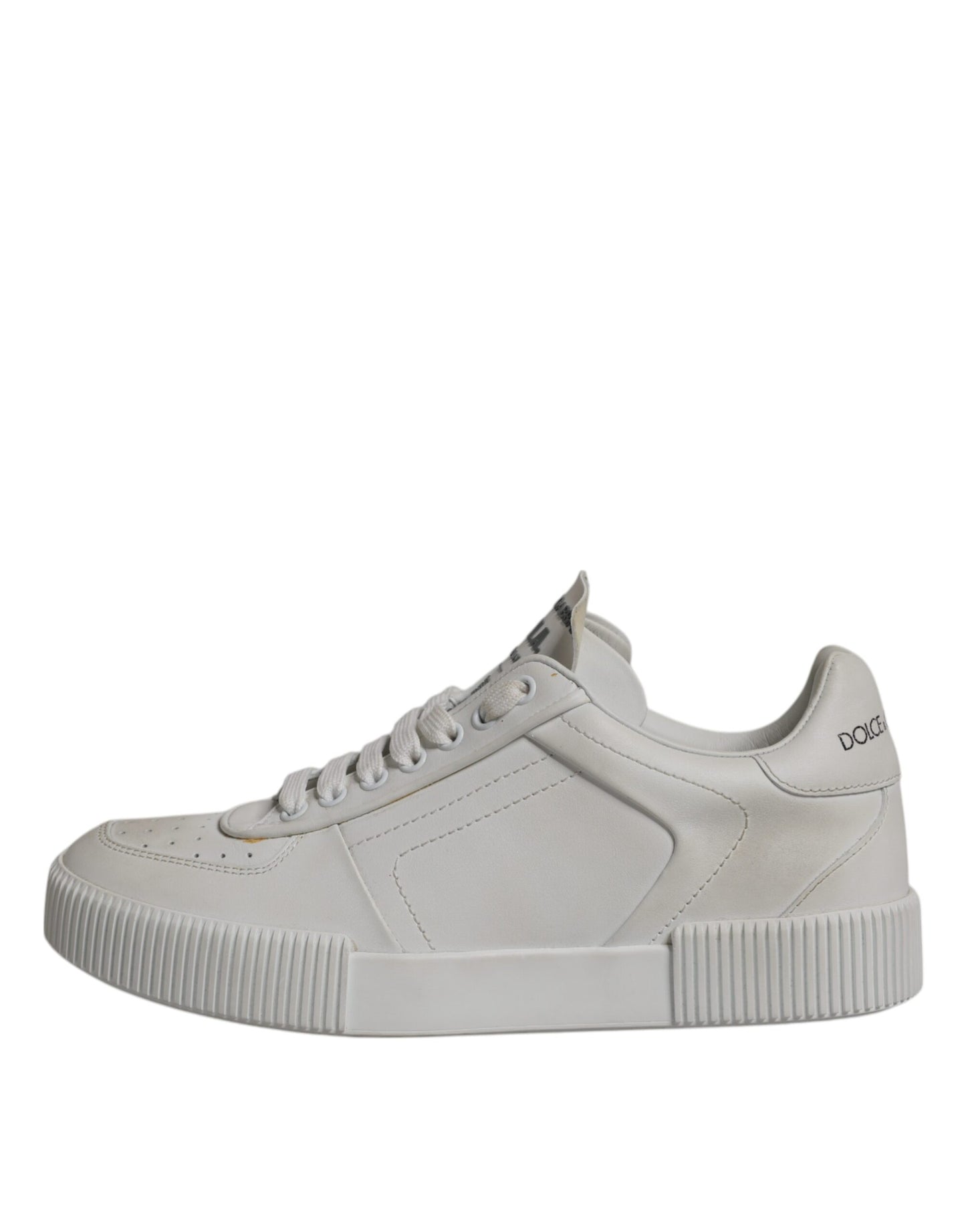 Dolce & Gabbana White Miami Leather Low Top Sneakers Shoes by Dolce & Gabbana