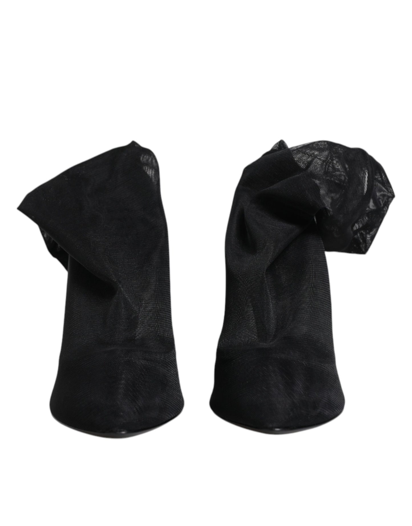 Dolce & Gabbana Black Silk Stretch Mesh Sock Boots Shoes by Dolce & Gabbana