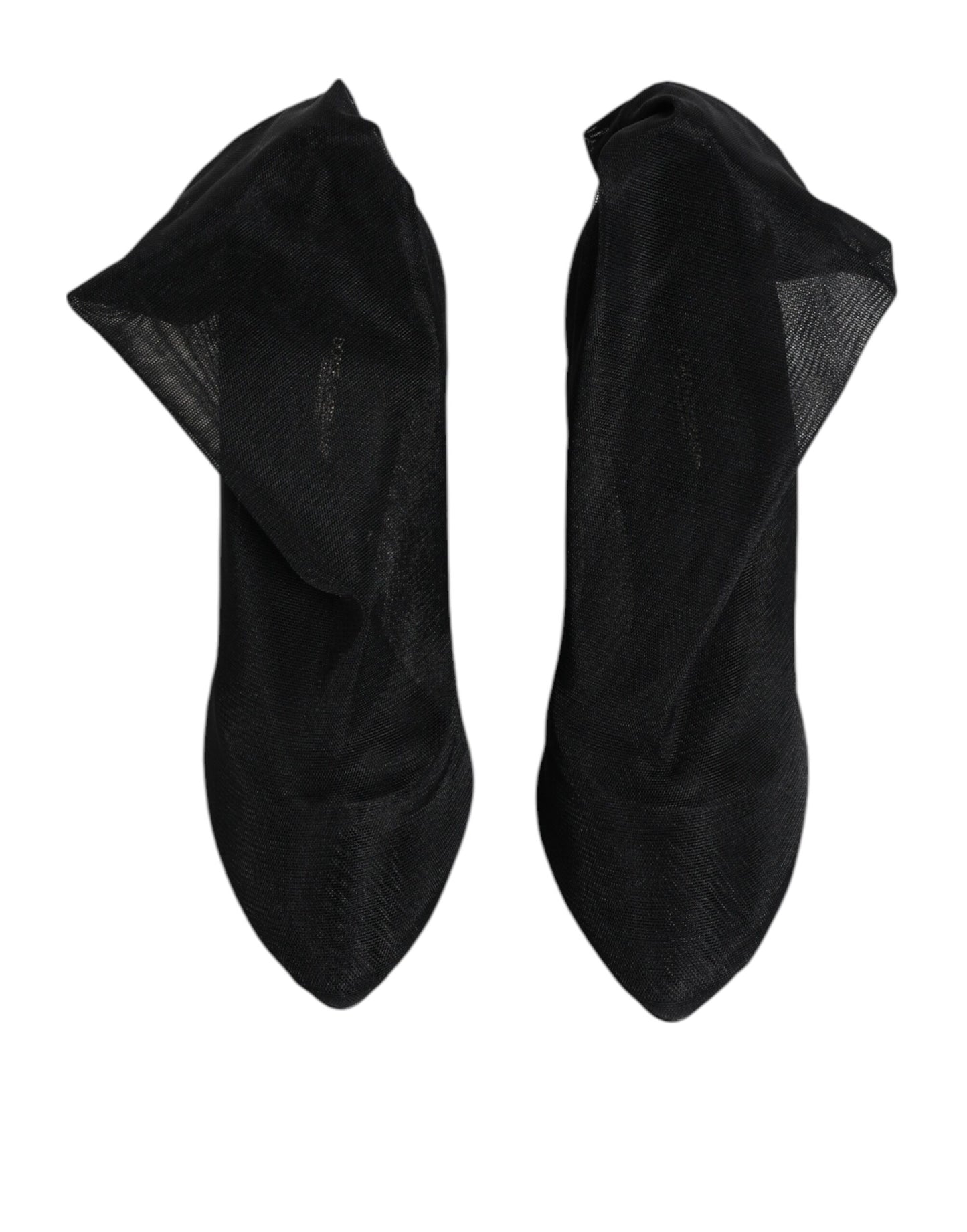Dolce & Gabbana Black Silk Stretch Mesh Sock Boots Shoes by Dolce & Gabbana