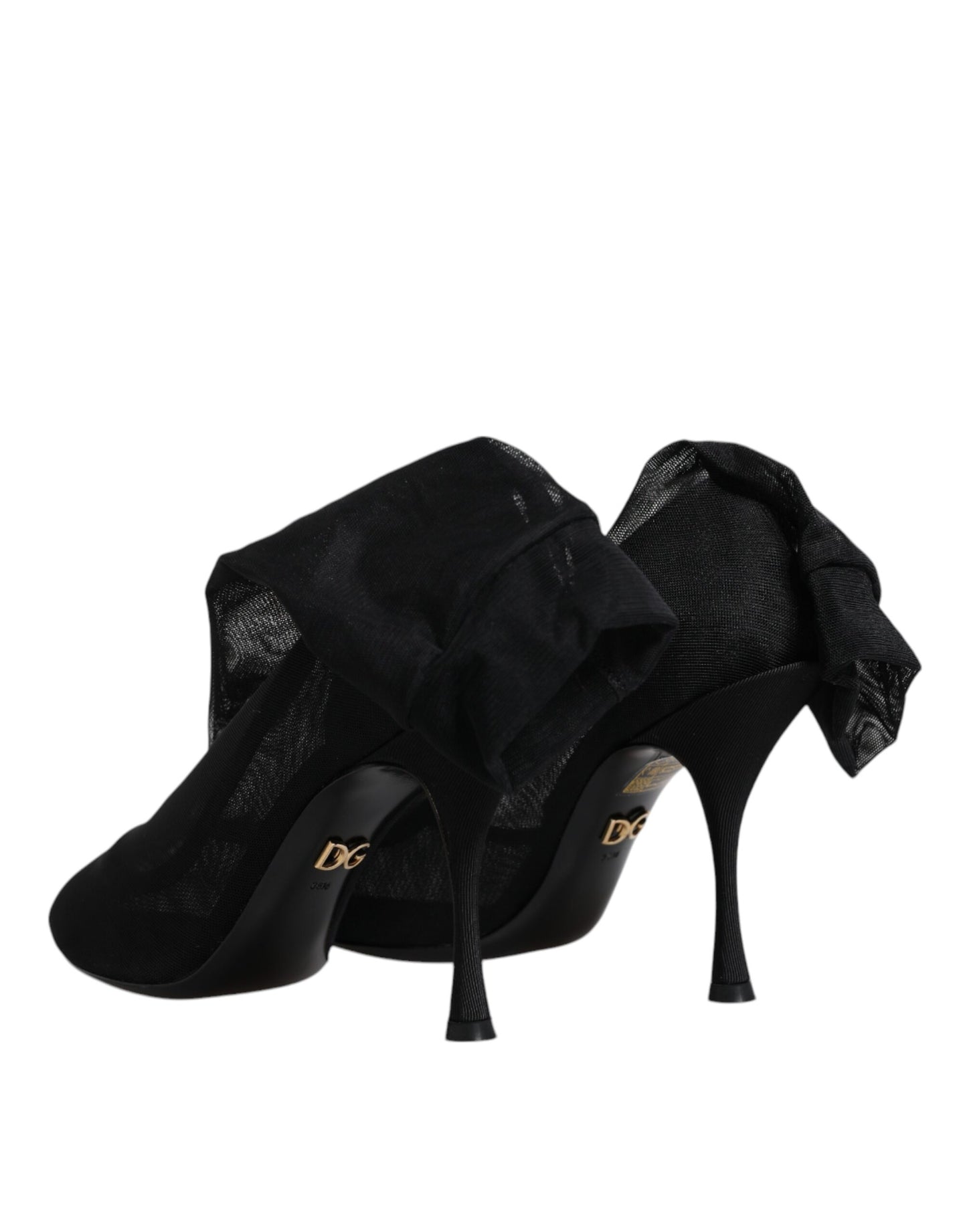 Dolce & Gabbana Black Silk Stretch Mesh Sock Boots Shoes by Dolce & Gabbana