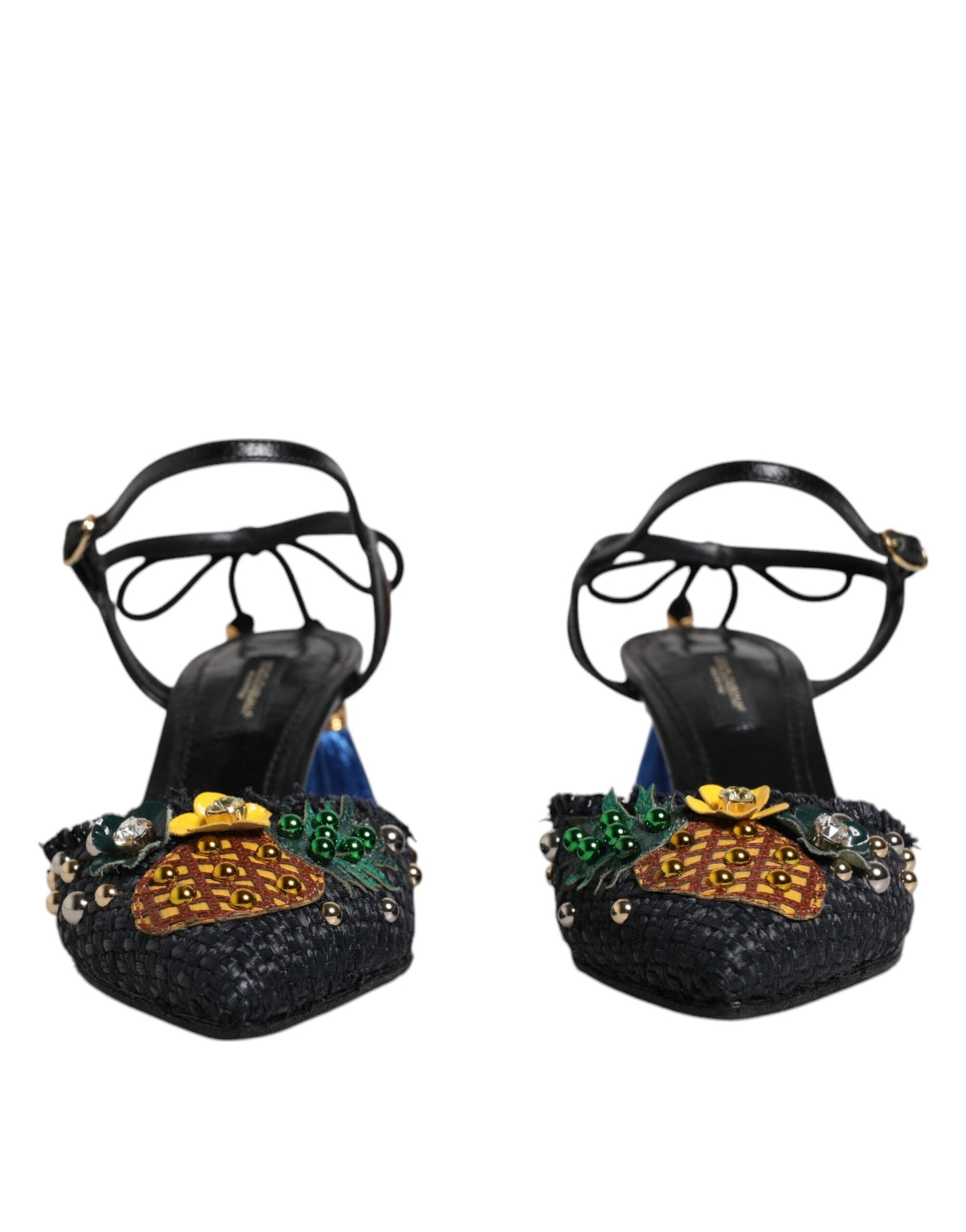 Dolce & Gabbana Black Pineapple Bellucci Heels Sandals Shoes by Dolce & Gabbana
