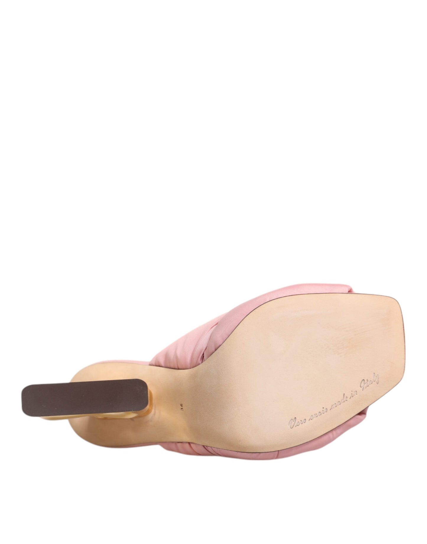 Dolce & Gabbana Pink Quilted DG Heel Slide Sandals Shoes by Dolce & Gabbana
