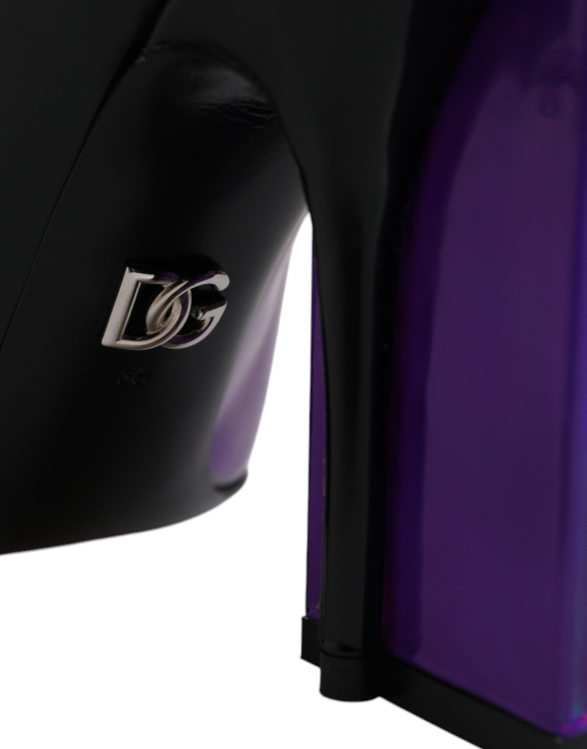 Dolce & Gabbana Purple Black Pointed Ankle Boots Shoes by Dolce & Gabbana