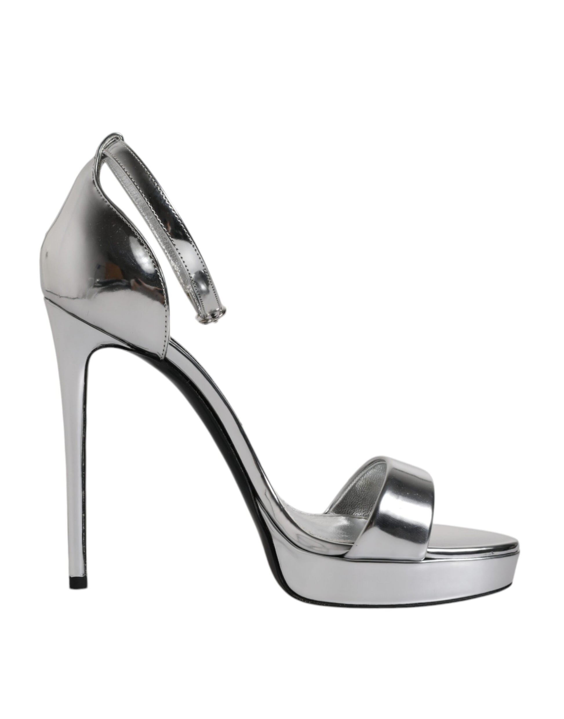 Dolce & Gabbana Silver KEIRA Heels Ankle Strap Sandals Shoes by Dolce & Gabbana
