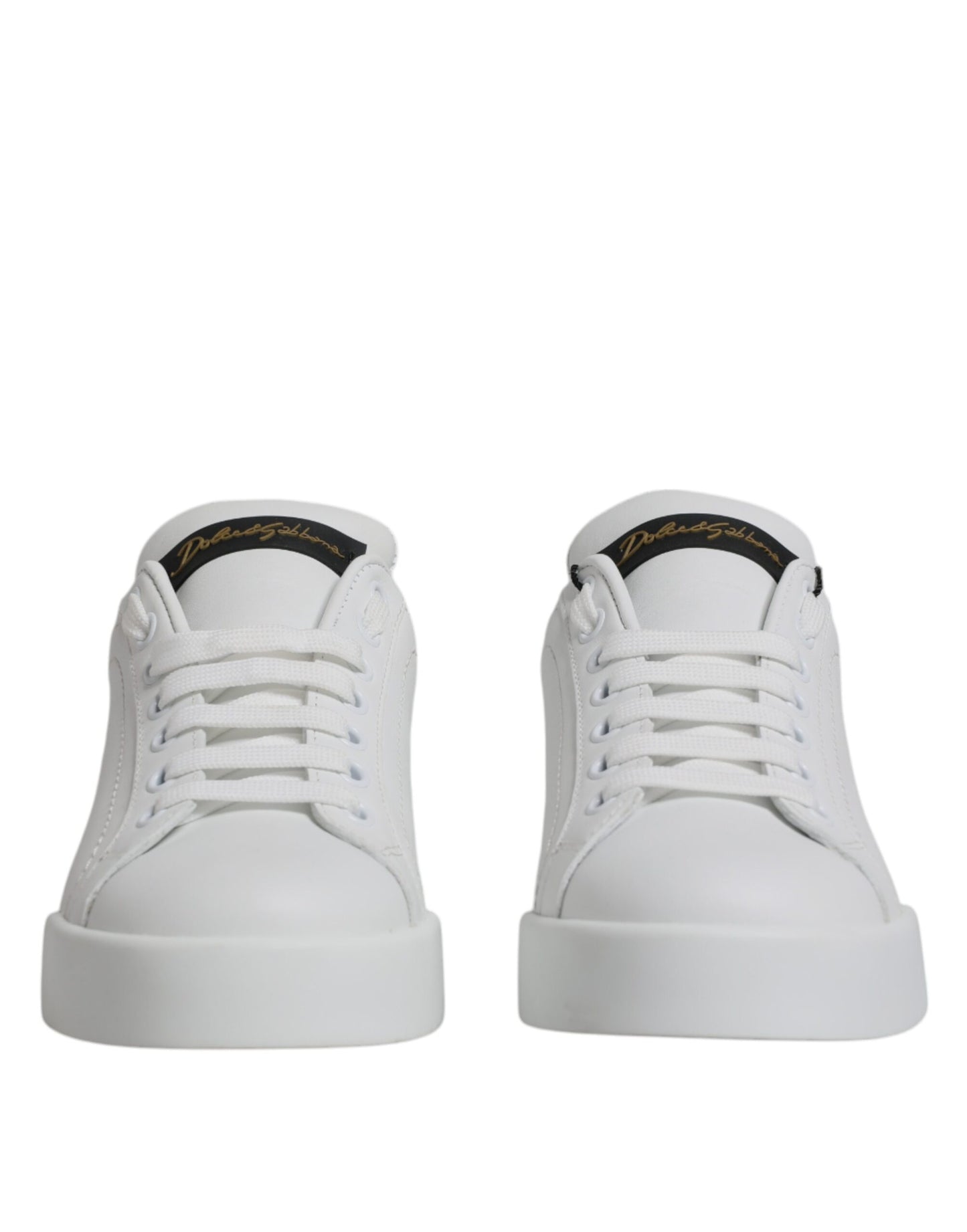 Dolce & Gabbana White Leather Classic Low Top Sneakers Shoes by Dolce & Gabbana