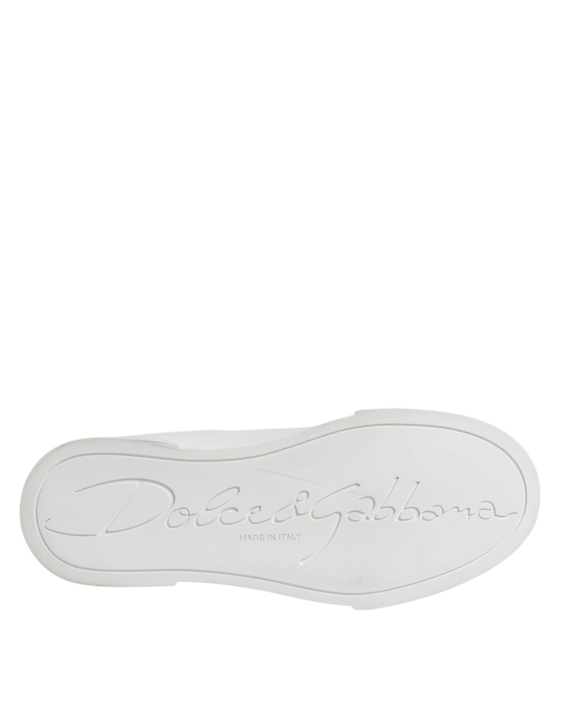 Dolce & Gabbana White Leather Classic Low Top Sneakers Shoes by Dolce & Gabbana
