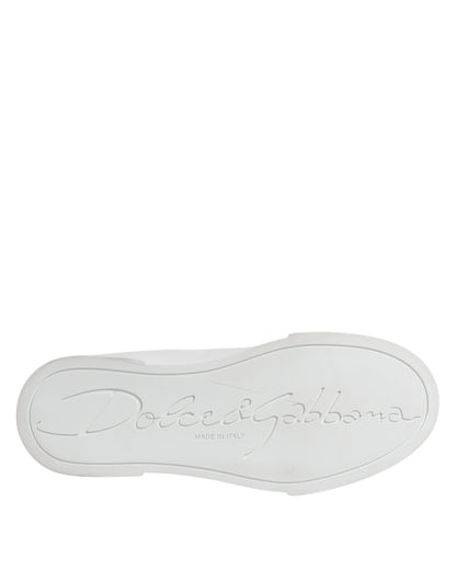 Dolce & Gabbana White Leather Classic Low Top Sneakers Shoes by Dolce & Gabbana