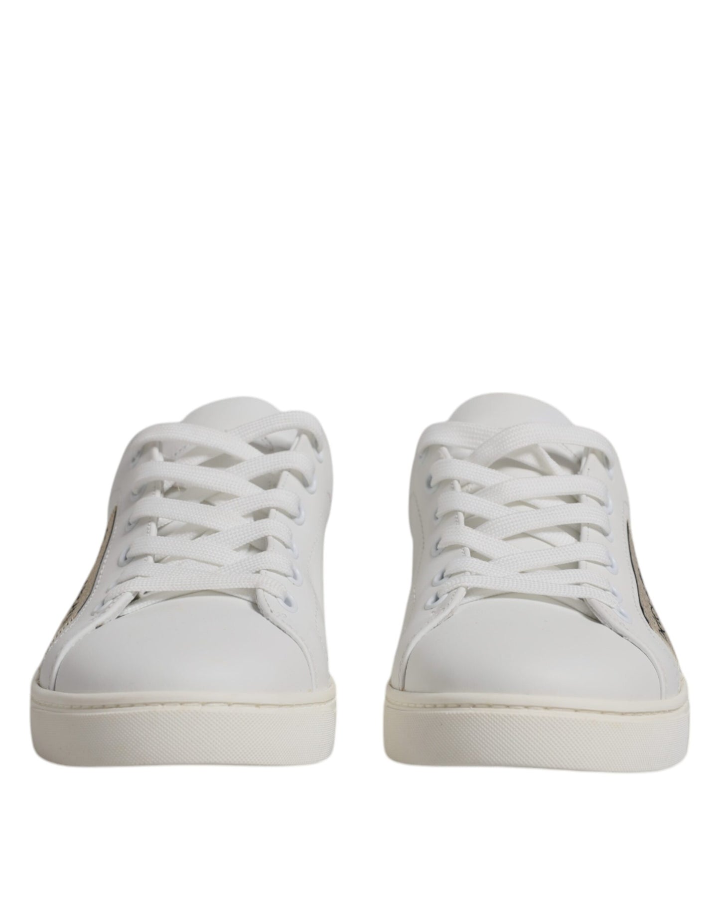 Dolce & Gabbana White London Calf Leather Sneakers Shoes by Dolce & Gabbana