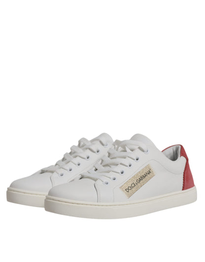Dolce & Gabbana White London Calf Leather Sneakers Shoes by Dolce & Gabbana
