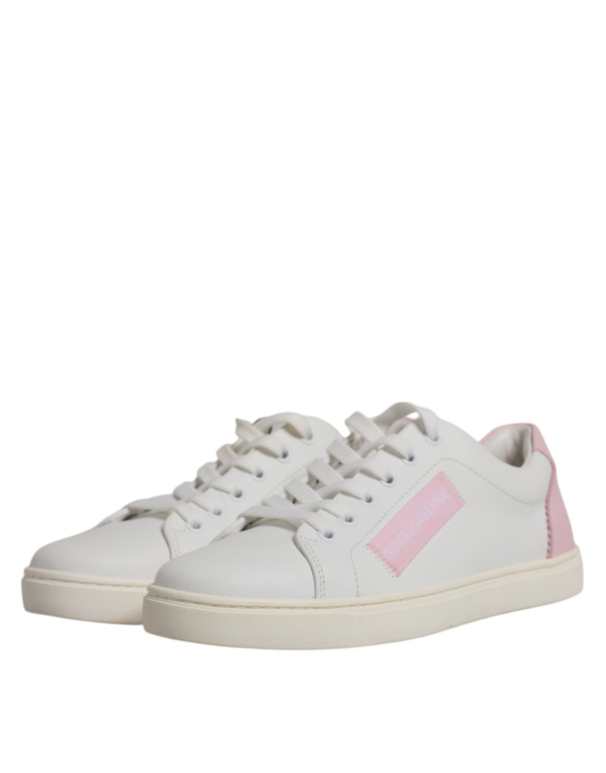 Dolce & Gabbana White Classic Calf Leather Sneakers Shoes by Dolce & Gabbana