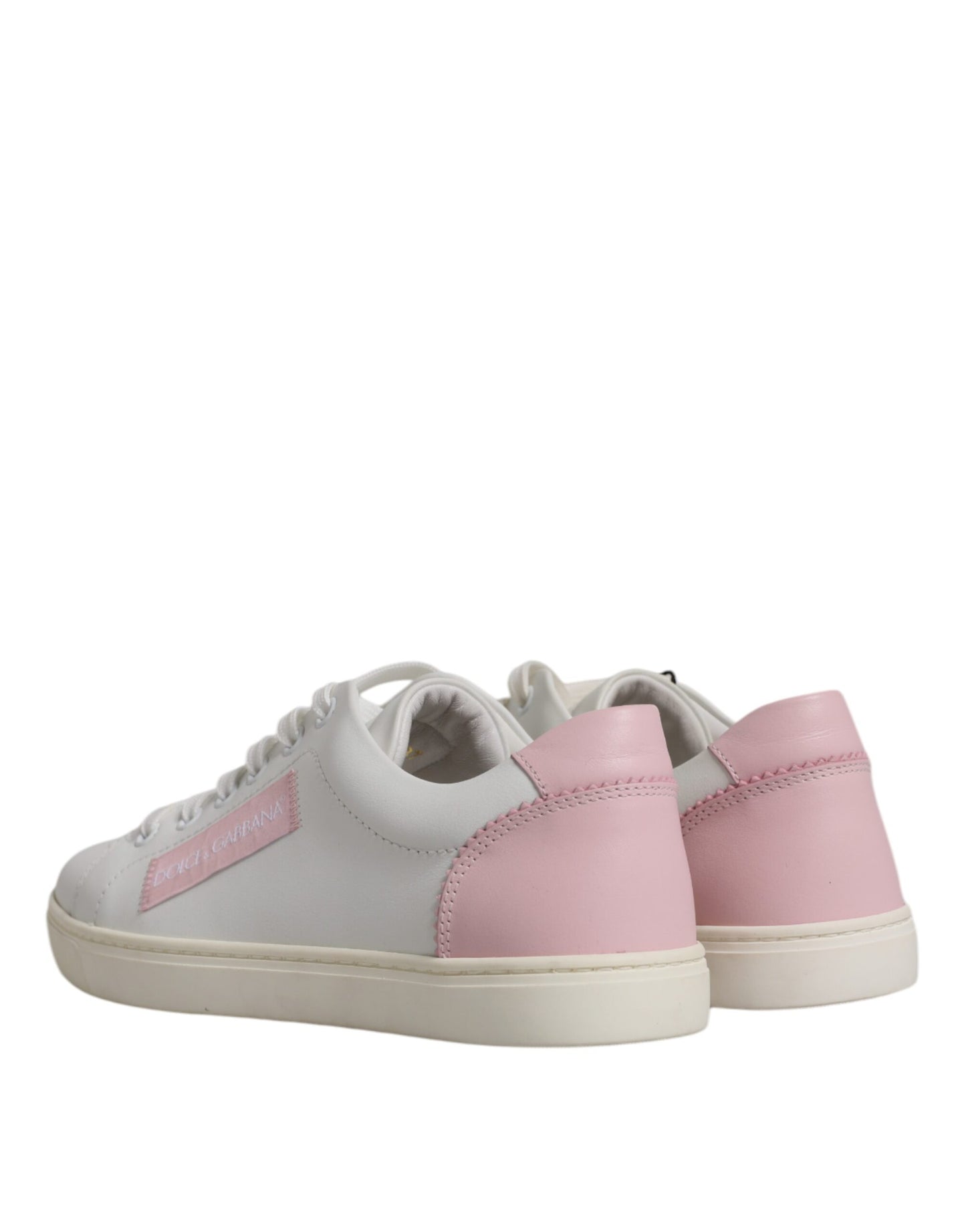 Dolce & Gabbana White Classic Calf Leather Sneakers Shoes by Dolce & Gabbana