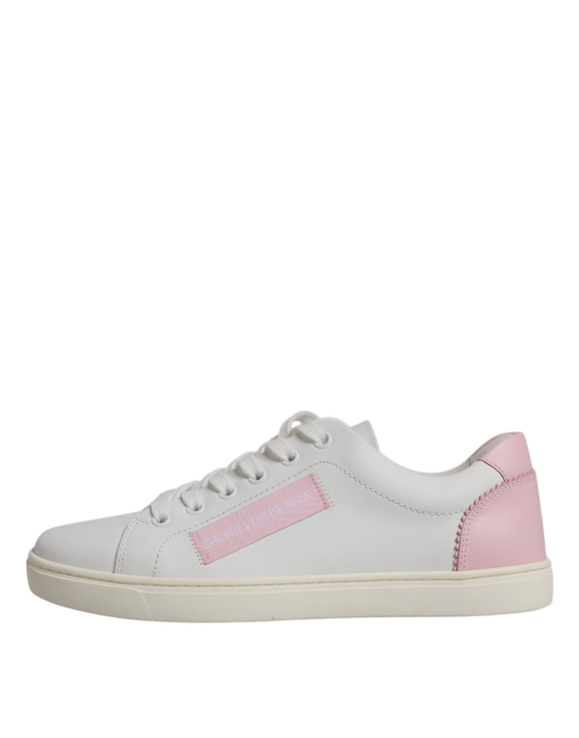 Dolce & Gabbana White Classic Calf Leather Sneakers Shoes by Dolce & Gabbana