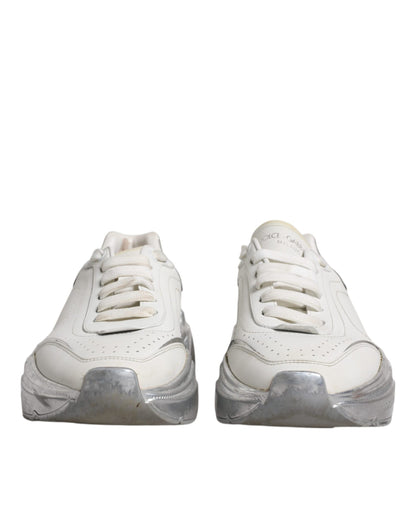 Dolce & Gabbana White Silver Daymaster Low Top Sneakers Shoes by Dolce & Gabbana
