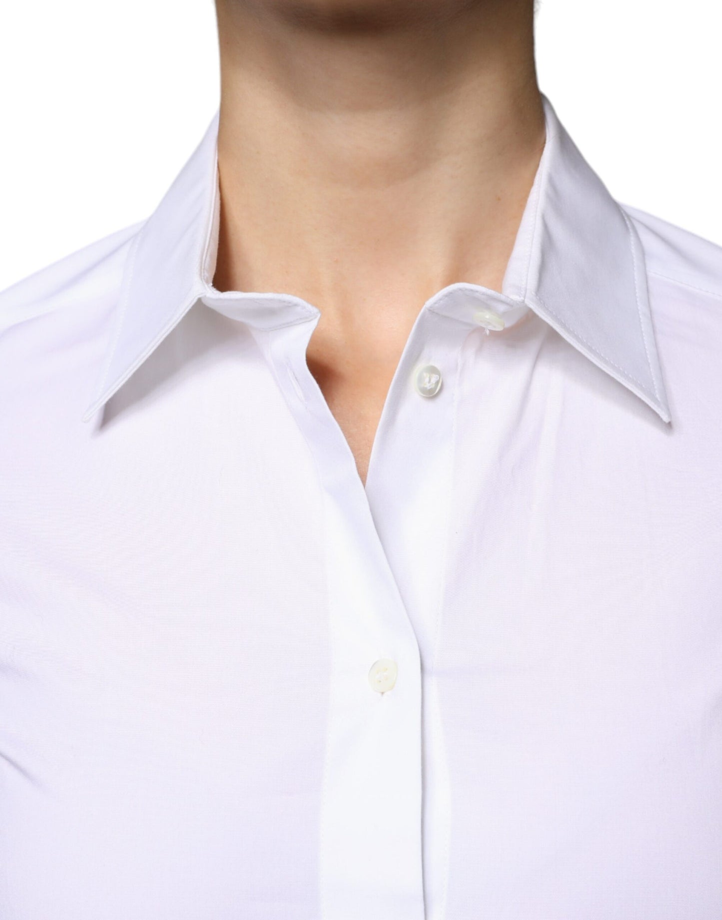 Dolce & Gabbana White Cotton Collared Long Sleeves Shirt Top by Dolce & Gabbana