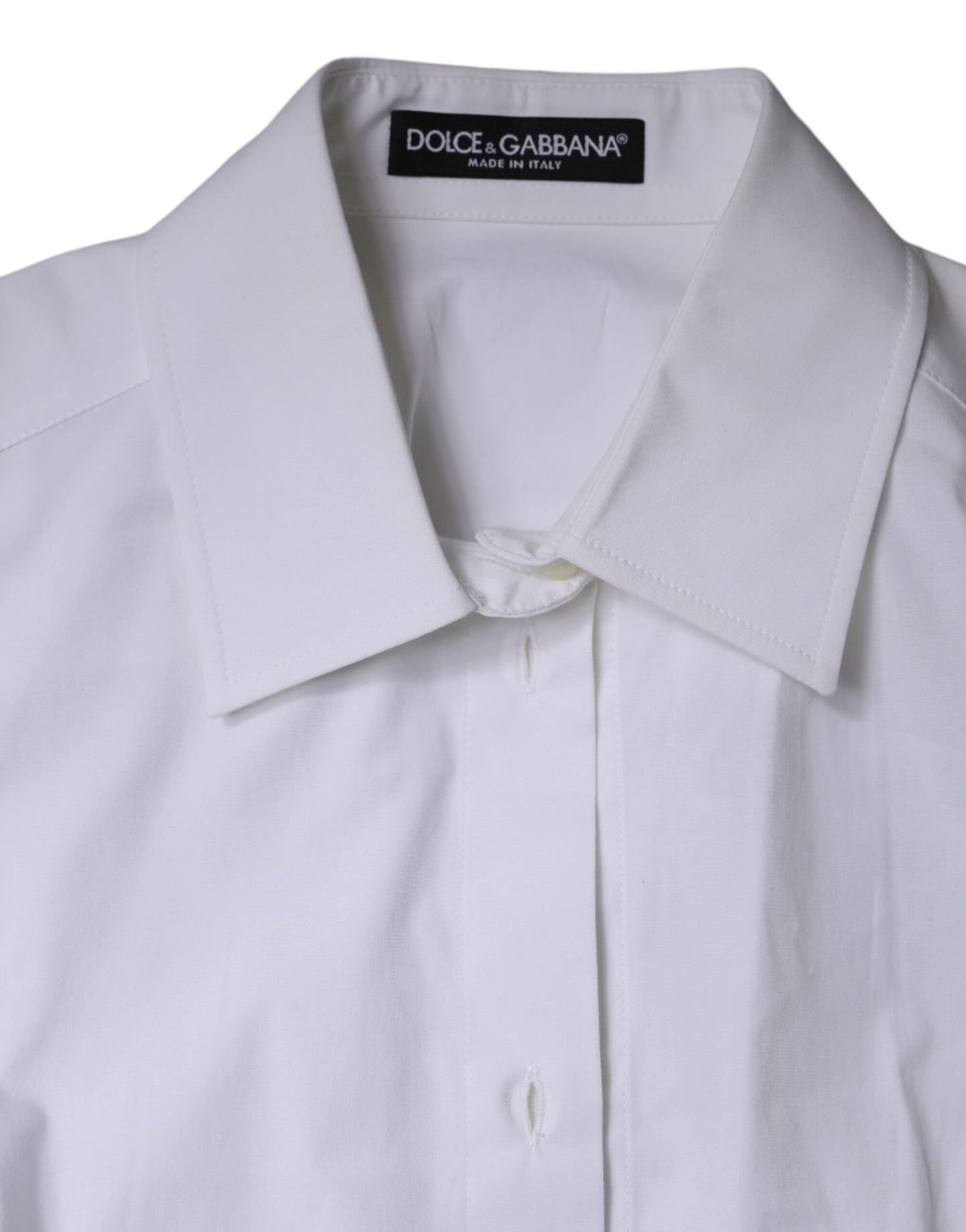 Dolce & Gabbana White Cotton Collared Long Sleeves Shirt Top by Dolce & Gabbana