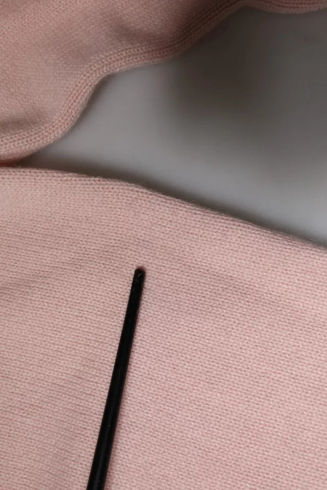Dolce & Gabbana Pink Cashmere Collar Knitted Long Sleeves Top by Dolce & Gabbana