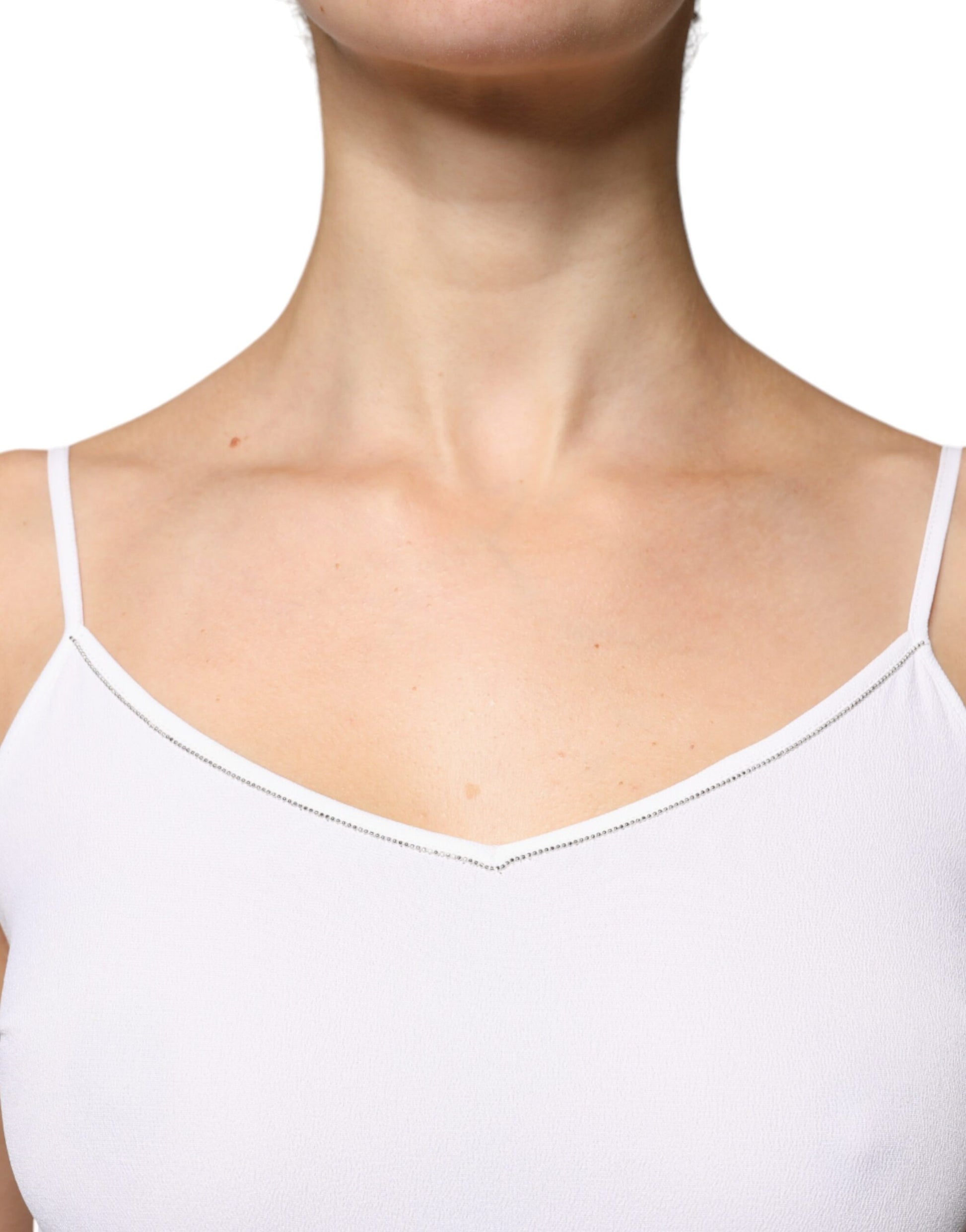Fabiana Filippi White Spaghetti Strap Sleeveless Tank Top by Fabiana Filippi