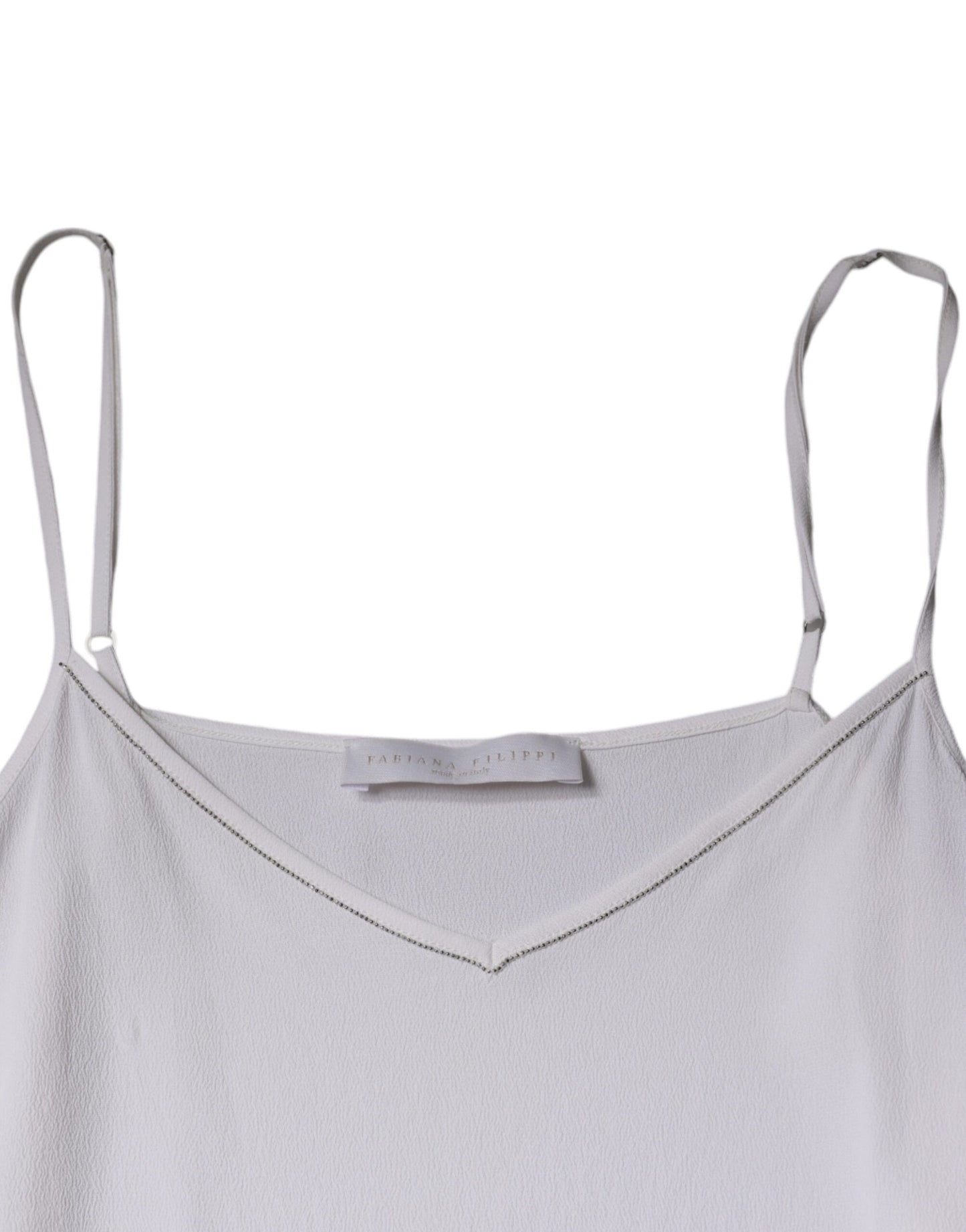 Fabiana Filippi White Spaghetti Strap Sleeveless Tank Top by Fabiana Filippi