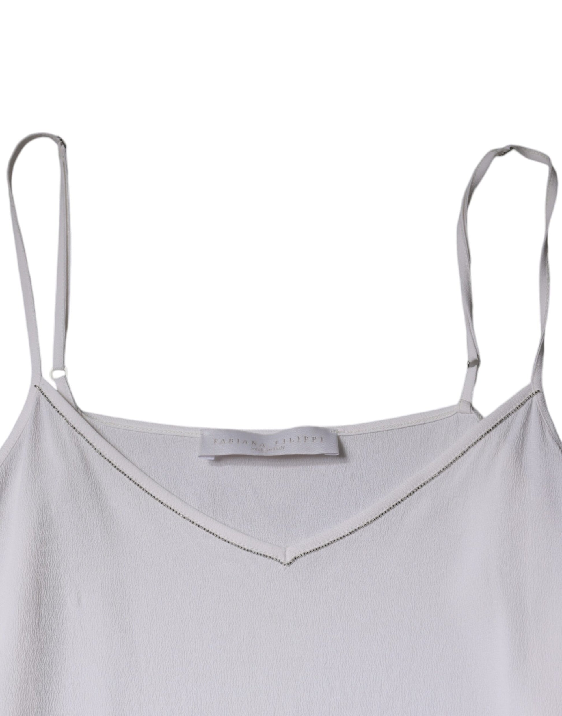 Fabiana Filippi White Spaghetti Strap Sleeveless Tank Top by Fabiana Filippi