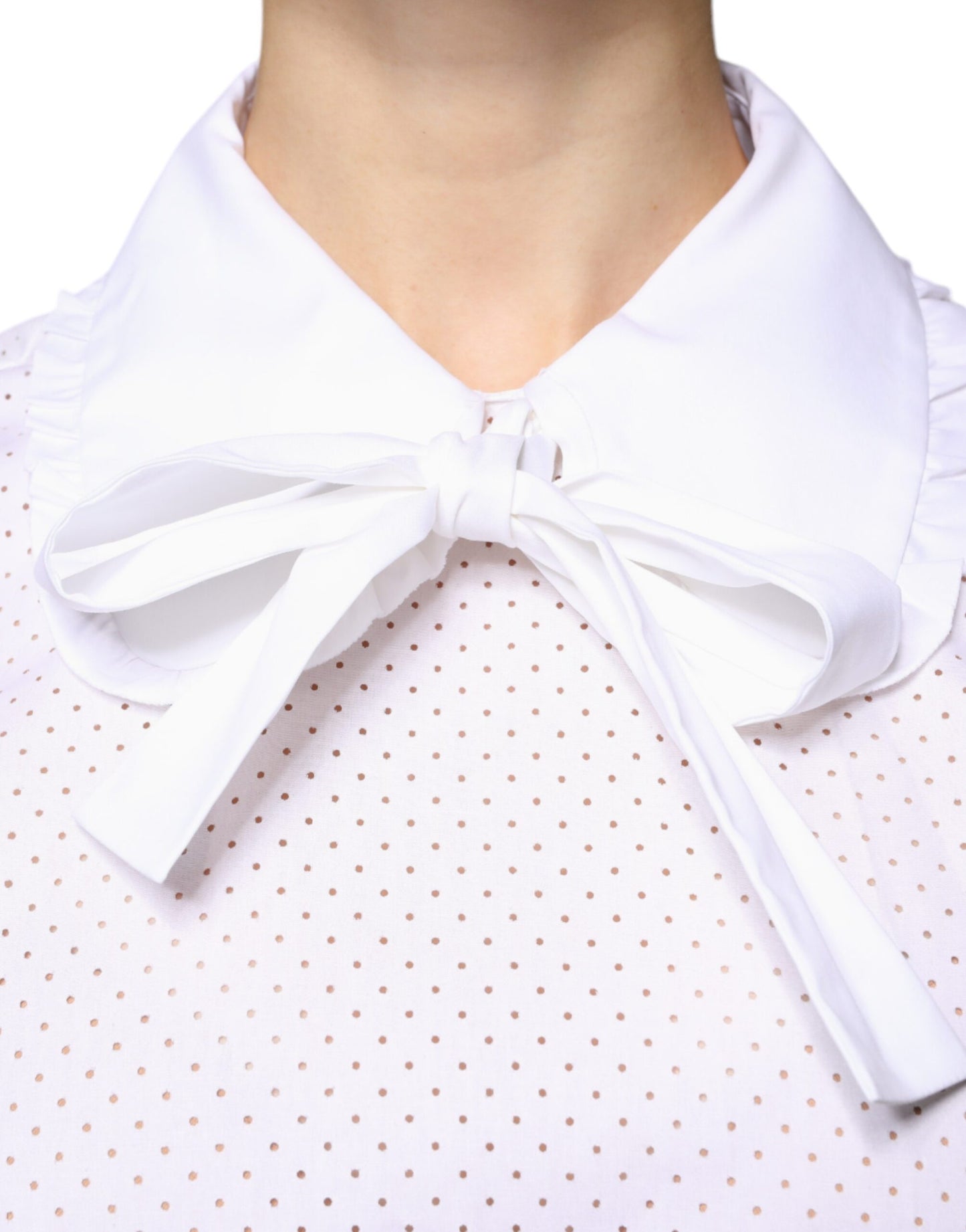 Chemisier à manches courtes et col en coton blanc Valentino