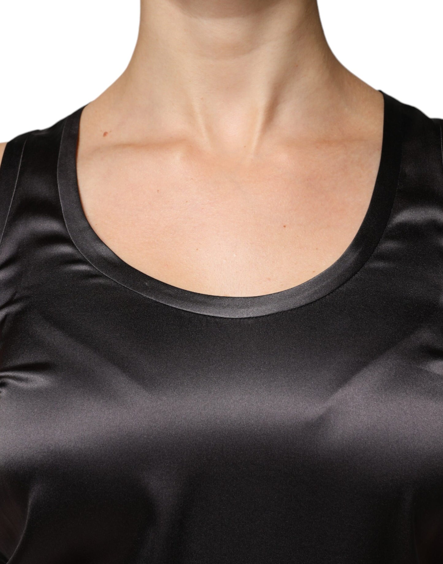 Brunello Cucinelli Black Silk Blend Sleeveless Tank Top by Brunello Cucinelli